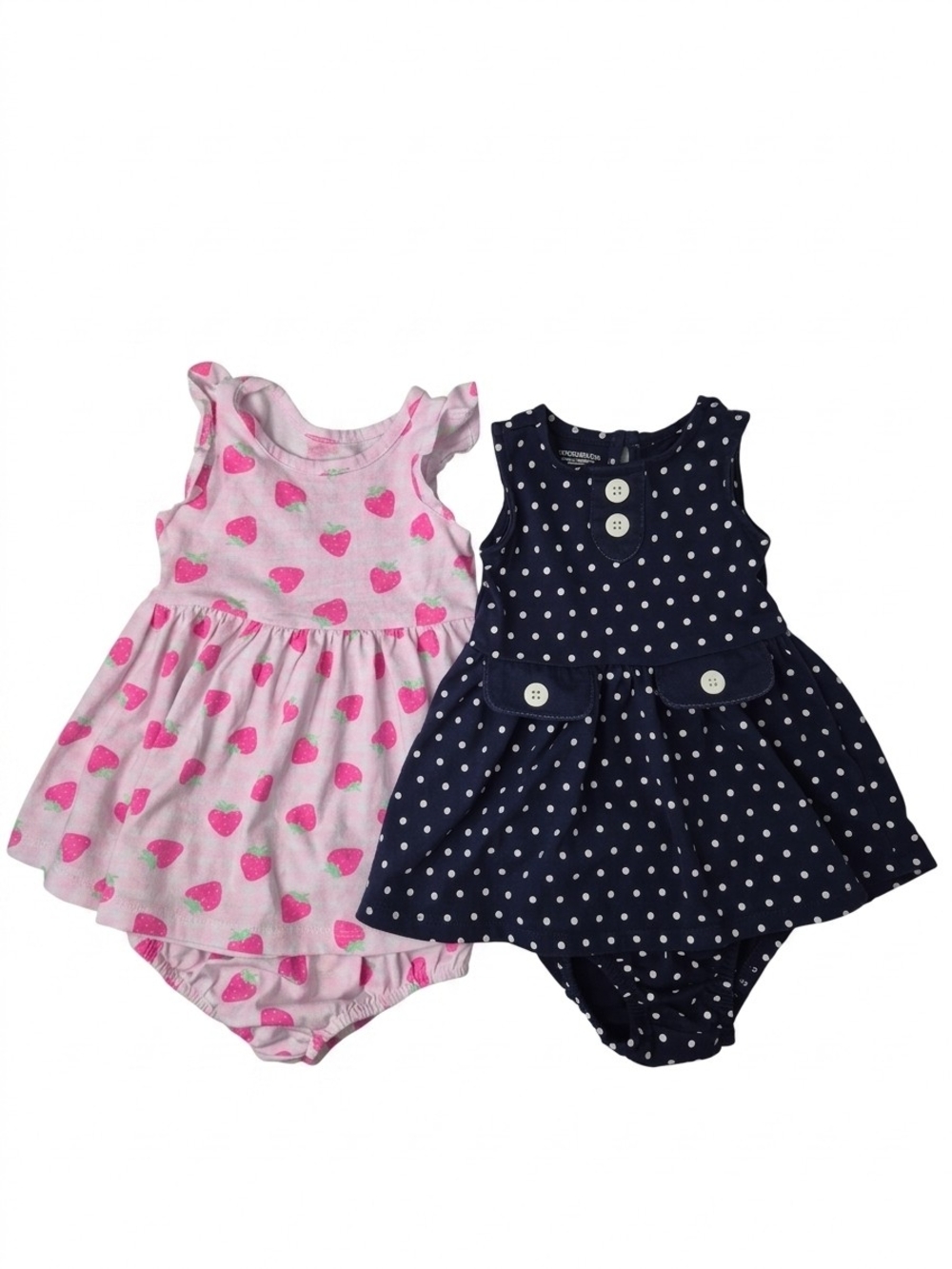 Baby Girl 12M Summer Dress Lot Polka Dot Strawberry 12 M Toughskins Freestyle